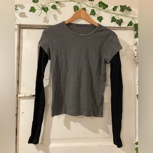 Brandy Melville Layered Top Gray and Black